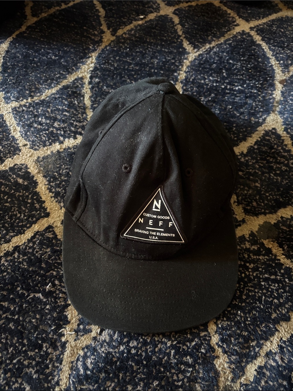 Neff Black Six-Panel Triangle Logo Hat